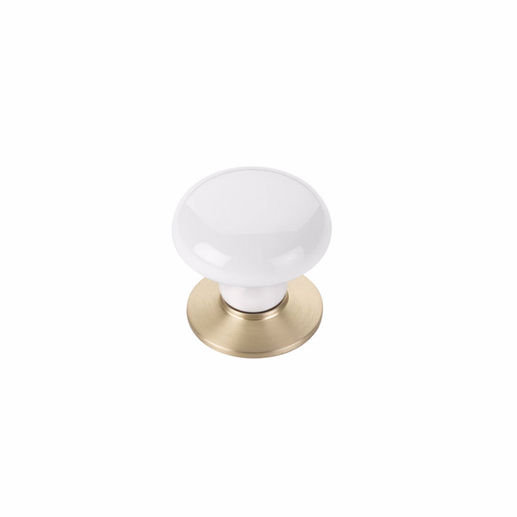 Emtek Ice White Porcelain Knob w/ Base 13/8" Wayfair